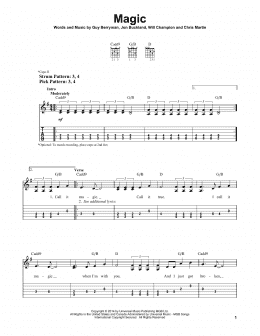 page one of Magic (Easy Guitar Tab)