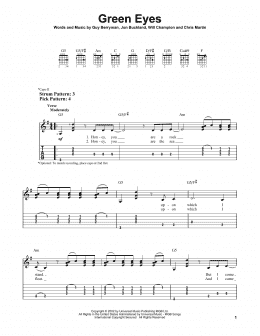 page one of Green Eyes (Easy Guitar Tab)
