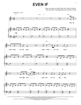 page one of Even If (Piano, Vocal & Guitar Chords (Right-Hand Melody))