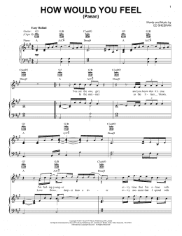 page one of How Would You Feel (Paean) (Piano, Vocal & Guitar Chords (Right-Hand Melody))