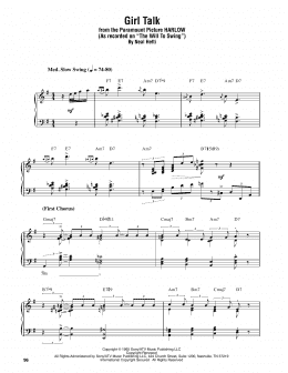 page one of Girl Talk (Piano Transcription)