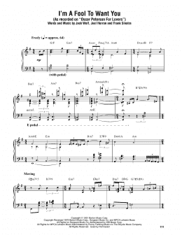page one of I'm A Fool To Want You (Piano Transcription)