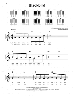 page one of Blackbird (Super Easy Piano)