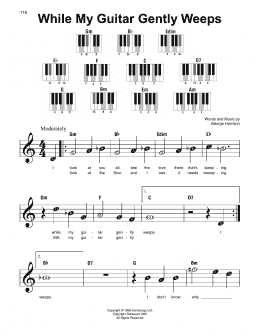 page one of While My Guitar Gently Weeps (Super Easy Piano)