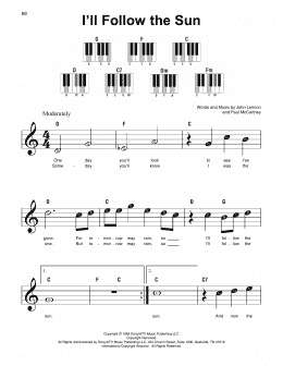 page one of I'll Follow The Sun (Super Easy Piano)