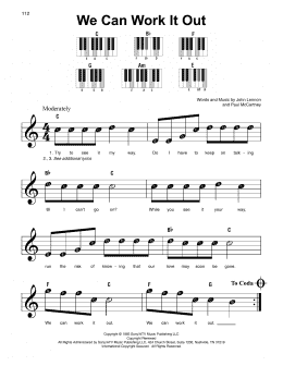 page one of We Can Work It Out (Super Easy Piano)