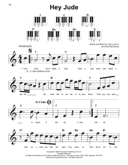 page one of Hey Jude (Super Easy Piano)