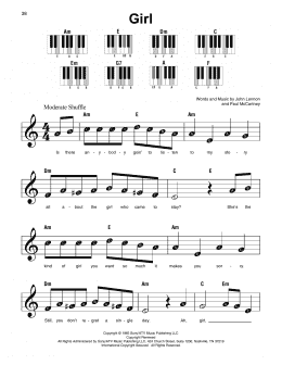 page one of Girl (Super Easy Piano)