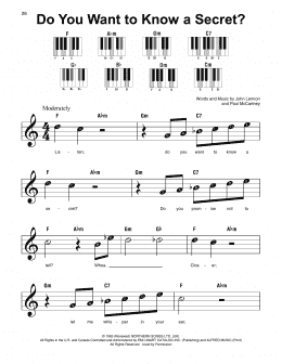 page one of Do You Want To Know A Secret? (Super Easy Piano)