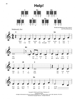 page one of Help! (Super Easy Piano)