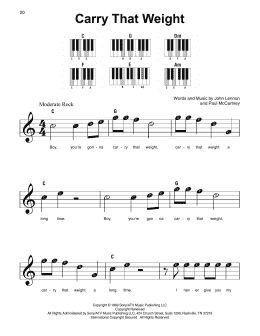page one of Carry That Weight (Super Easy Piano)
