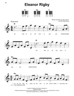 page one of Eleanor Rigby (Super Easy Piano)