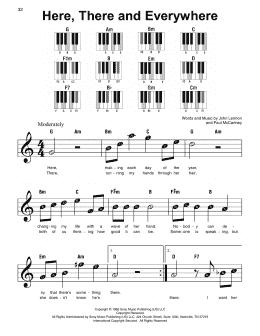page one of Here, There And Everywhere (Super Easy Piano)
