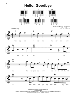 page one of Hello, Goodbye (Super Easy Piano)