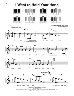 page one of I Want To Hold Your Hand (Super Easy Piano)