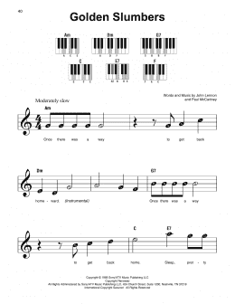 page one of Golden Slumbers (Super Easy Piano)
