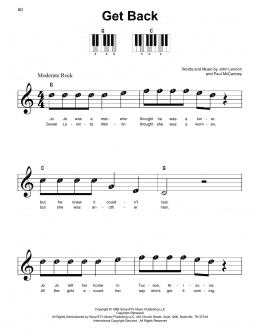 page one of Get Back (Super Easy Piano)