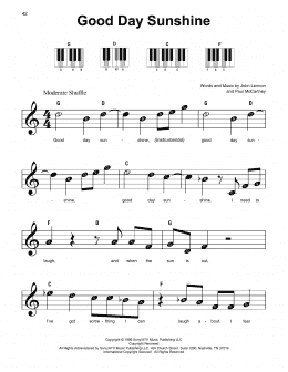 page one of Good Day Sunshine (Super Easy Piano)