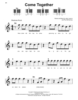 page one of Come Together (Super Easy Piano)