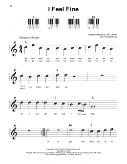 page one of I Feel Fine (Super Easy Piano)