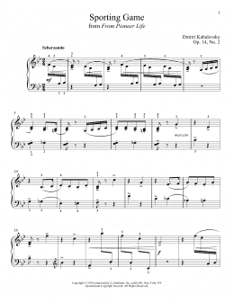 page one of Sporting Game, Op. 14, No. 2 (Piano Solo)