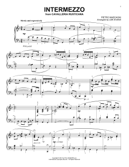 page one of Intermezzo (arr. Lee Evans) (Piano Solo)