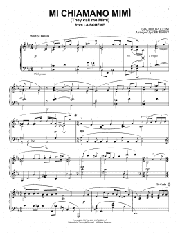 page one of Me Chiamano Mimi (arr. Lee Evans) (Piano Solo)