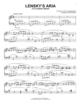 page one of Lenski's Aria (arr. Lee Evans) (Piano Solo)