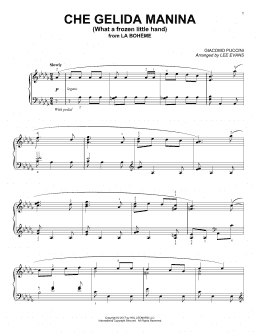 page one of Che gelida manina from La Bohème (arr. Lee Evans) (Piano Solo)