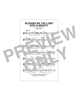 page one of Blessed Be The Lord God Almighty (Lead Sheet / Fake Book)