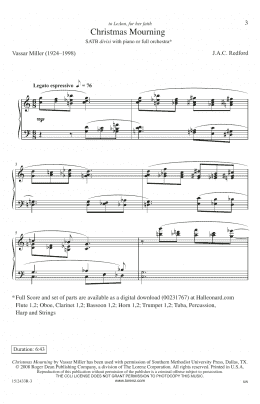 page one of Christmas Mourning (SATB Choir)