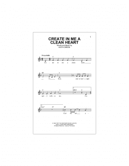 page one of Create In Me A Clean Heart (Lead Sheet / Fake Book)