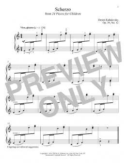 page one of Scherzo, Op. 39, No. 12 (Piano Solo)
