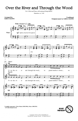 page one of Over The River And Through The Wood (2-Part Choir)