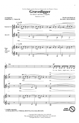 page one of Gravedigger (SSA Choir)