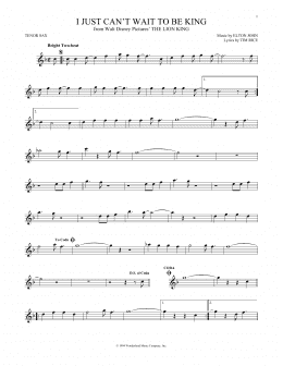 page one of I Just Can't Wait To Be King (from The Lion King) (Tenor Sax Solo)