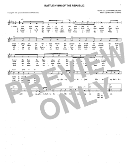 page one of Battle Hymn Of The Republic (Lead Sheet / Fake Book)