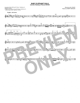 page one of Baby Elephant Walk (Lead Sheet / Fake Book)