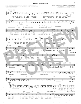 page one of Wheel In The Sky (Lead Sheet / Fake Book)