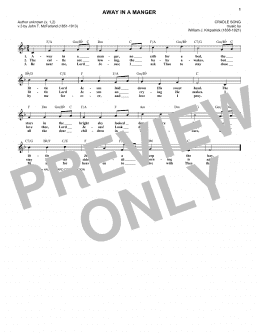 page one of Away In A Manger (Lead Sheet / Fake Book)