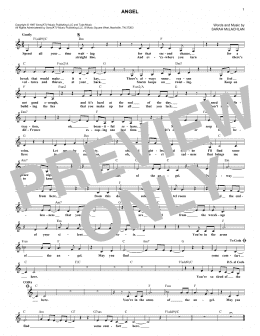 page one of Angel (Lead Sheet / Fake Book)