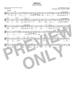 page one of Amapola (Pretty Little Poppy) (Lead Sheet / Fake Book)