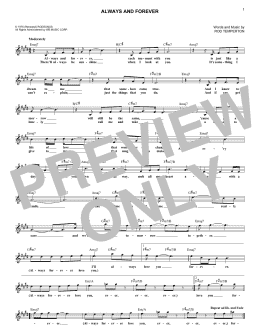 page one of Always And Forever (Lead Sheet / Fake Book)