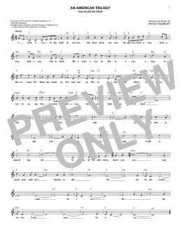page one of An American Trilogy (Lead Sheet / Fake Book)