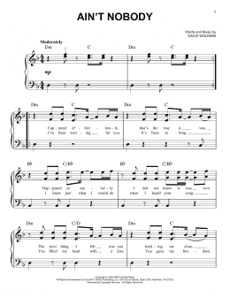 page one of Ain't Nobody (Easy Piano)