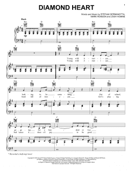 page one of Diamond Heart (Piano, Vocal & Guitar Chords (Right-Hand Melody))