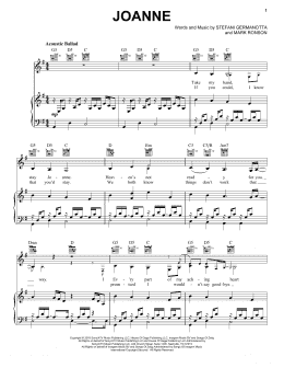 page one of Joanne (Piano, Vocal & Guitar Chords (Right-Hand Melody))