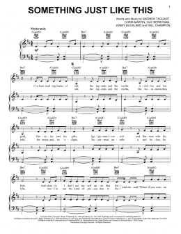 page one of Something Just Like This (Piano, Vocal & Guitar Chords (Right-Hand Melody))