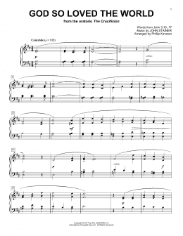 page one of God So Loved The World (arr. Phillip Keveren) (Piano Solo)