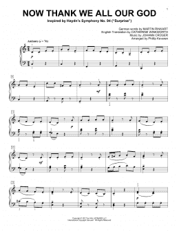 page one of Now Thank We All Our God (arr. Phillip Keveren) (Piano Solo)